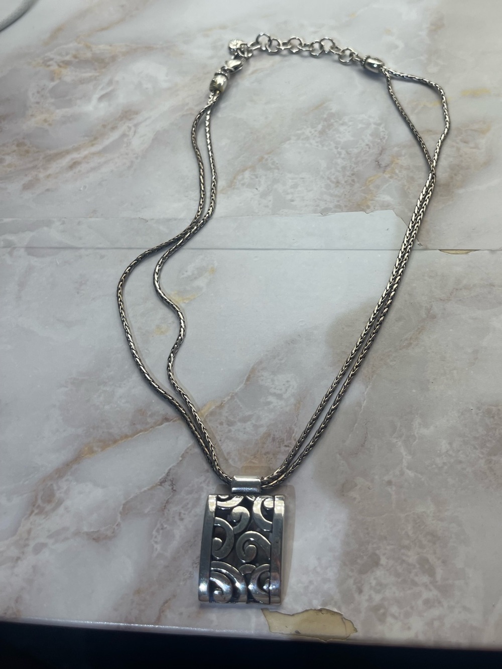 Brighton Silver Scroll Pendant Necklace
